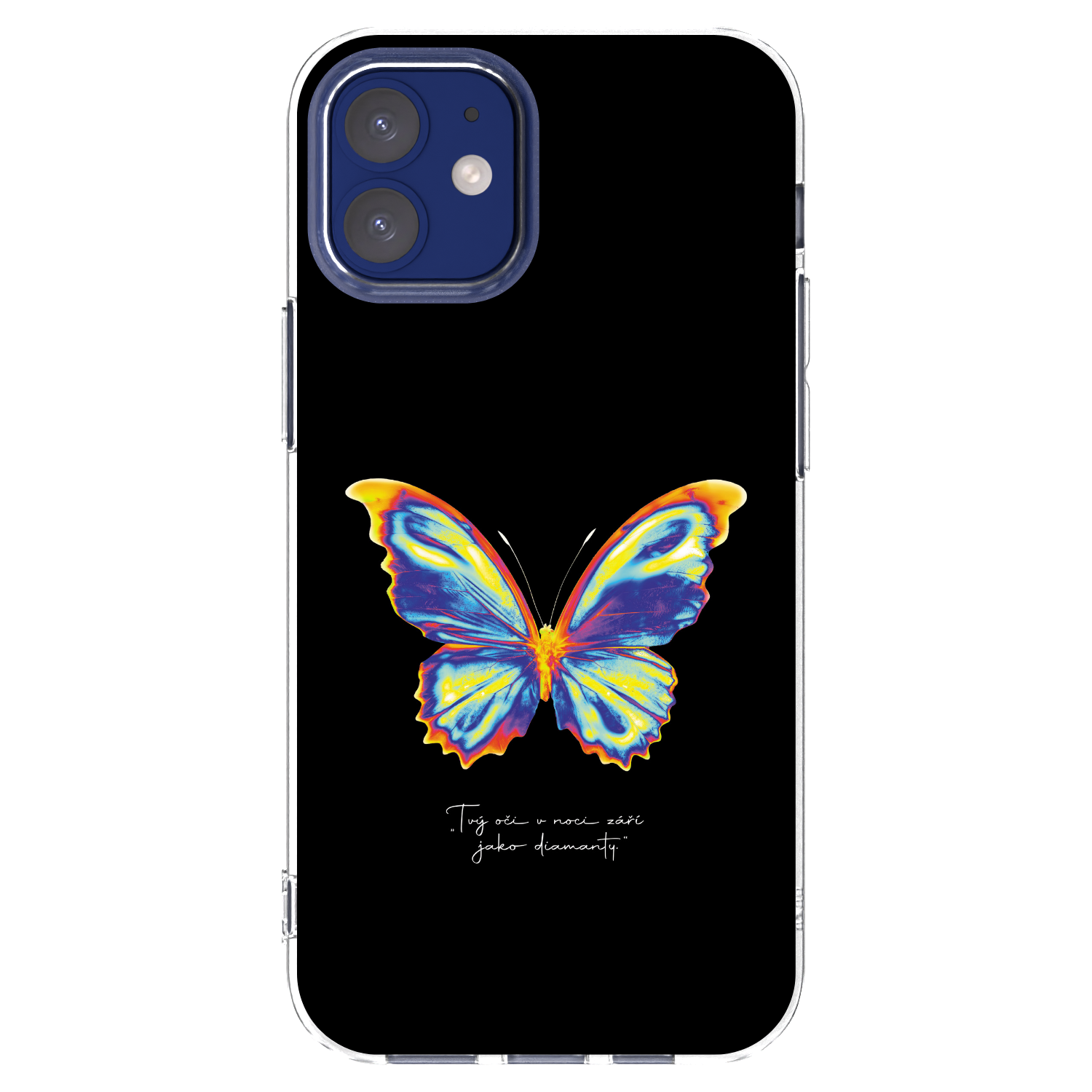Picasee silikonski prozorni ovitek za Apple iPhone 12 mini - Diamanty Black
