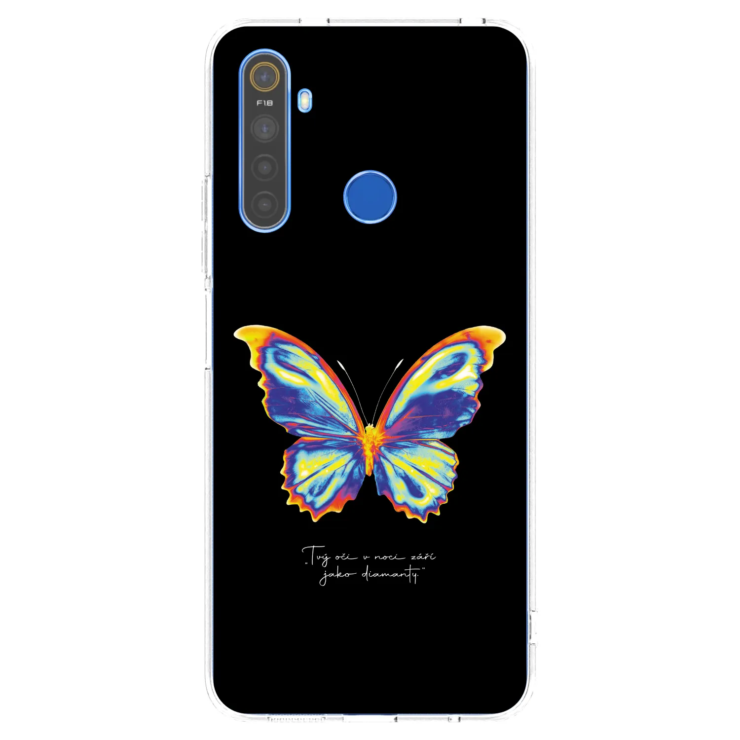 Picasee silikonski prozorni ovitek za Realme 5 - Diamanty Black