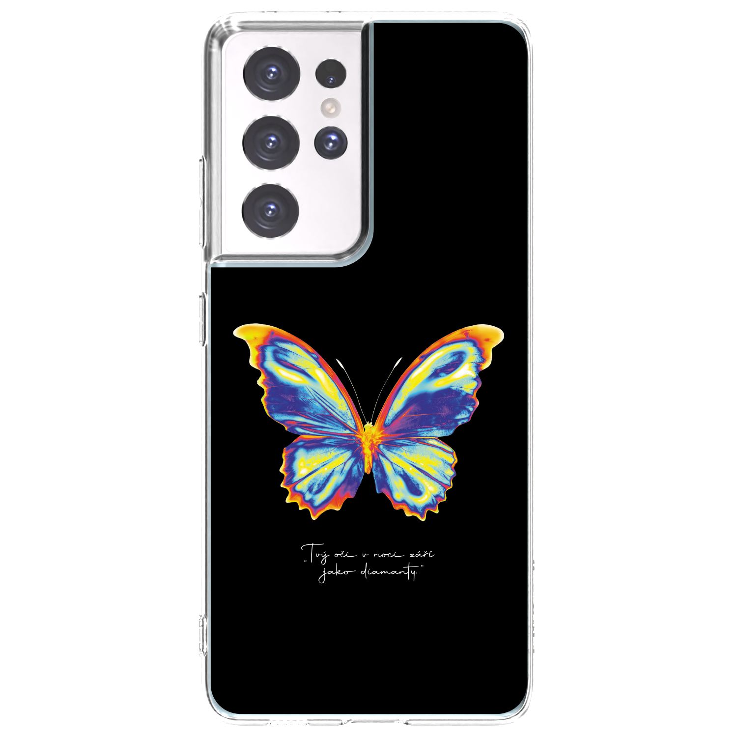 Picasee silikonski prozorni ovitek za Samsung Galaxy S21 Ultra 5G G998B - Diamanty Black