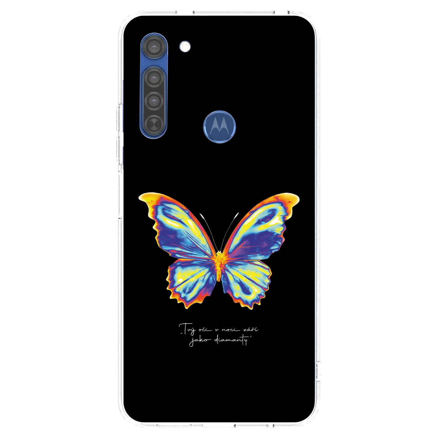 Picasee silikonski prozorni ovitek za Motorola Moto G8 - Diamanty Black