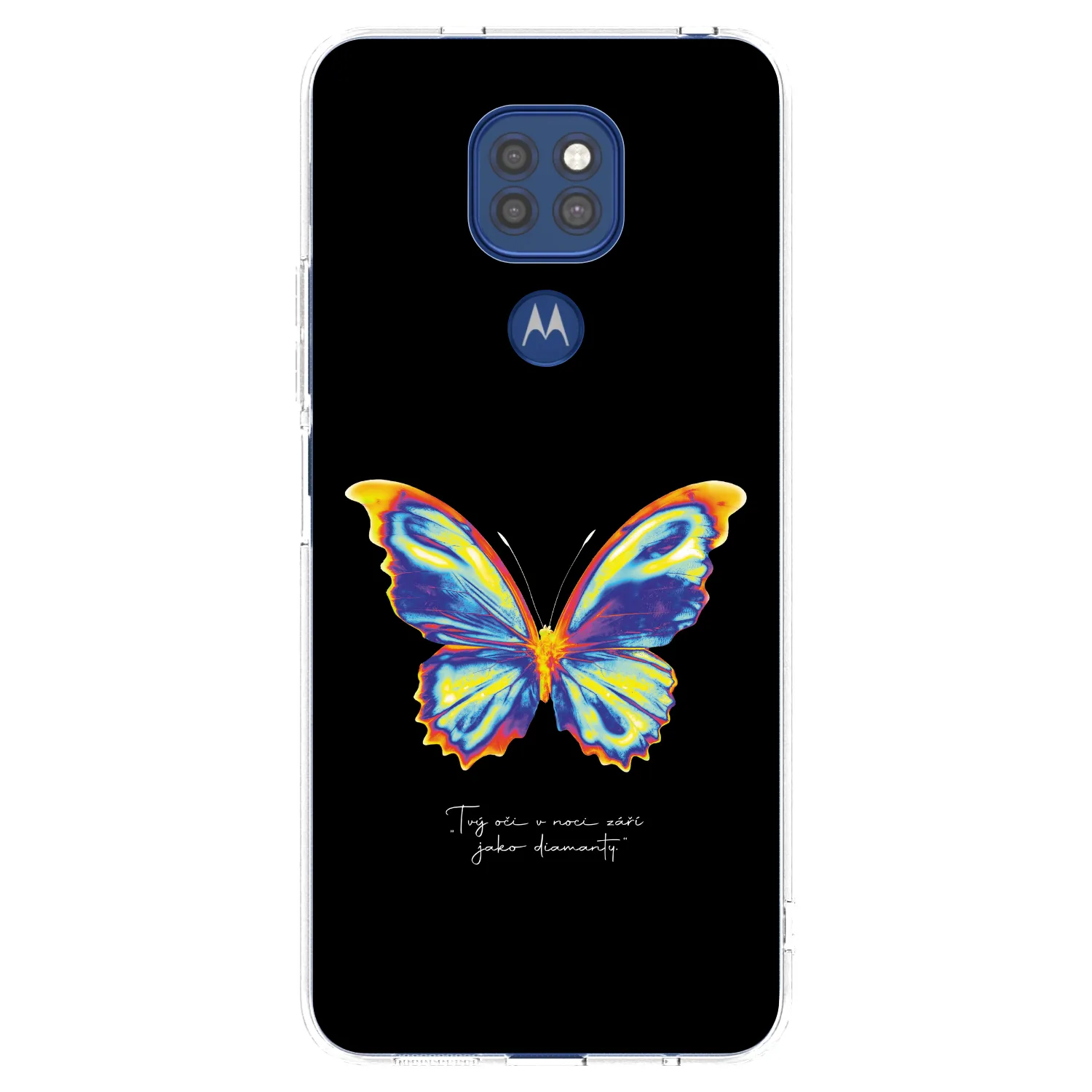 Picasee silikonski prozorni ovitek za Motorola Moto G9 Play - Diamanty Black