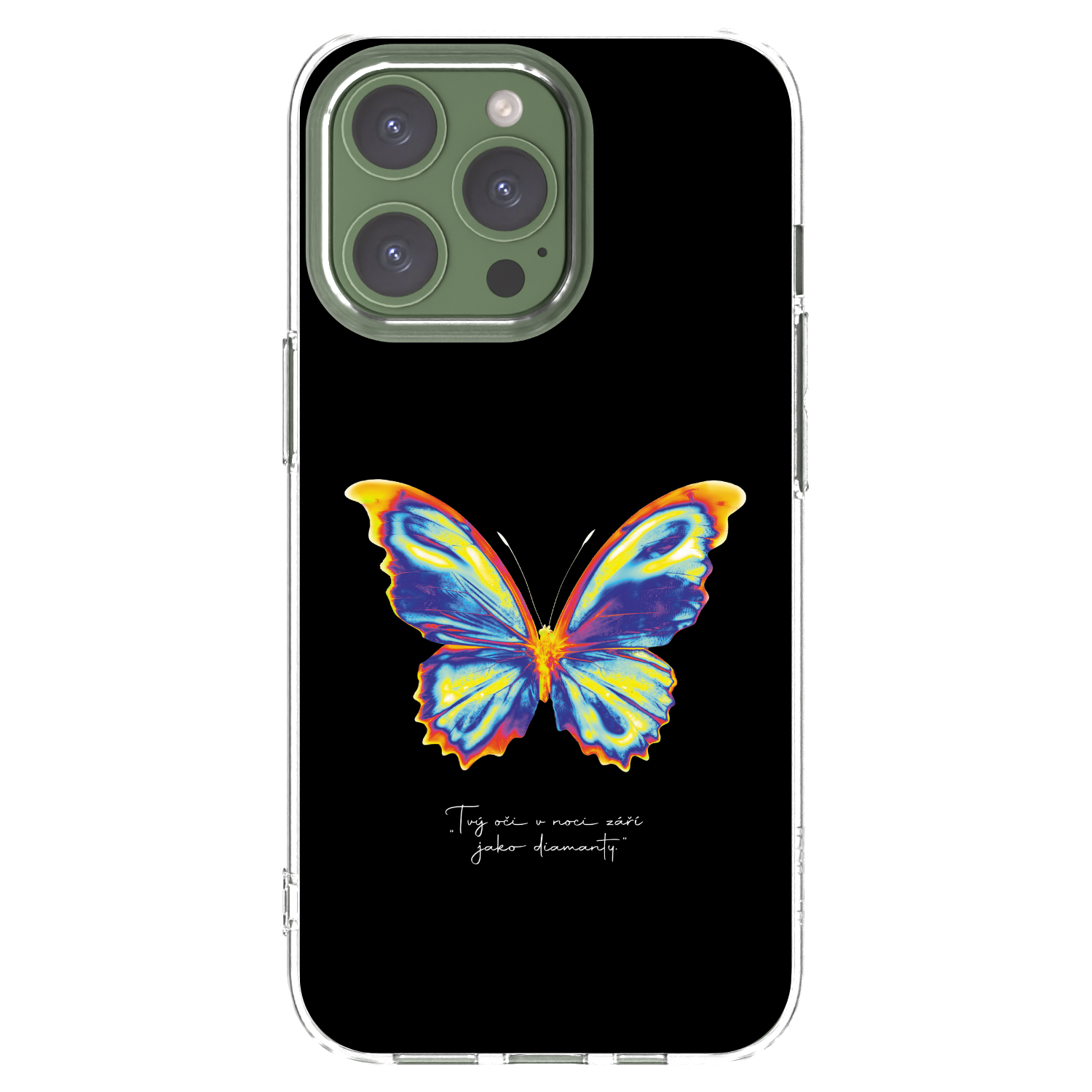 Picasee silikonski prozorni ovitek za Apple iPhone 13 Pro - Diamanty Black