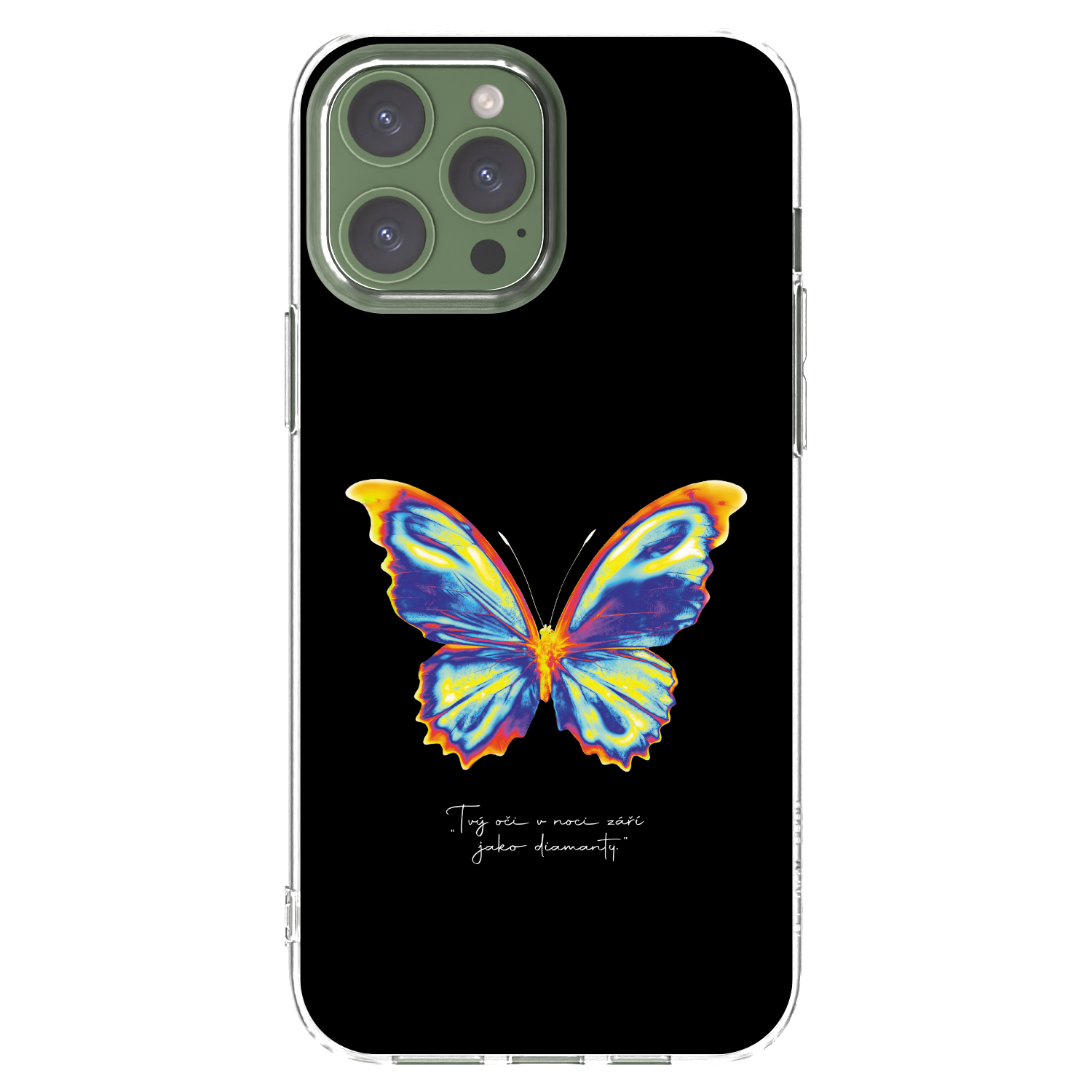 Picasee silikonski prozorni ovitek za Apple iPhone 13 Pro Max - Diamanty Black