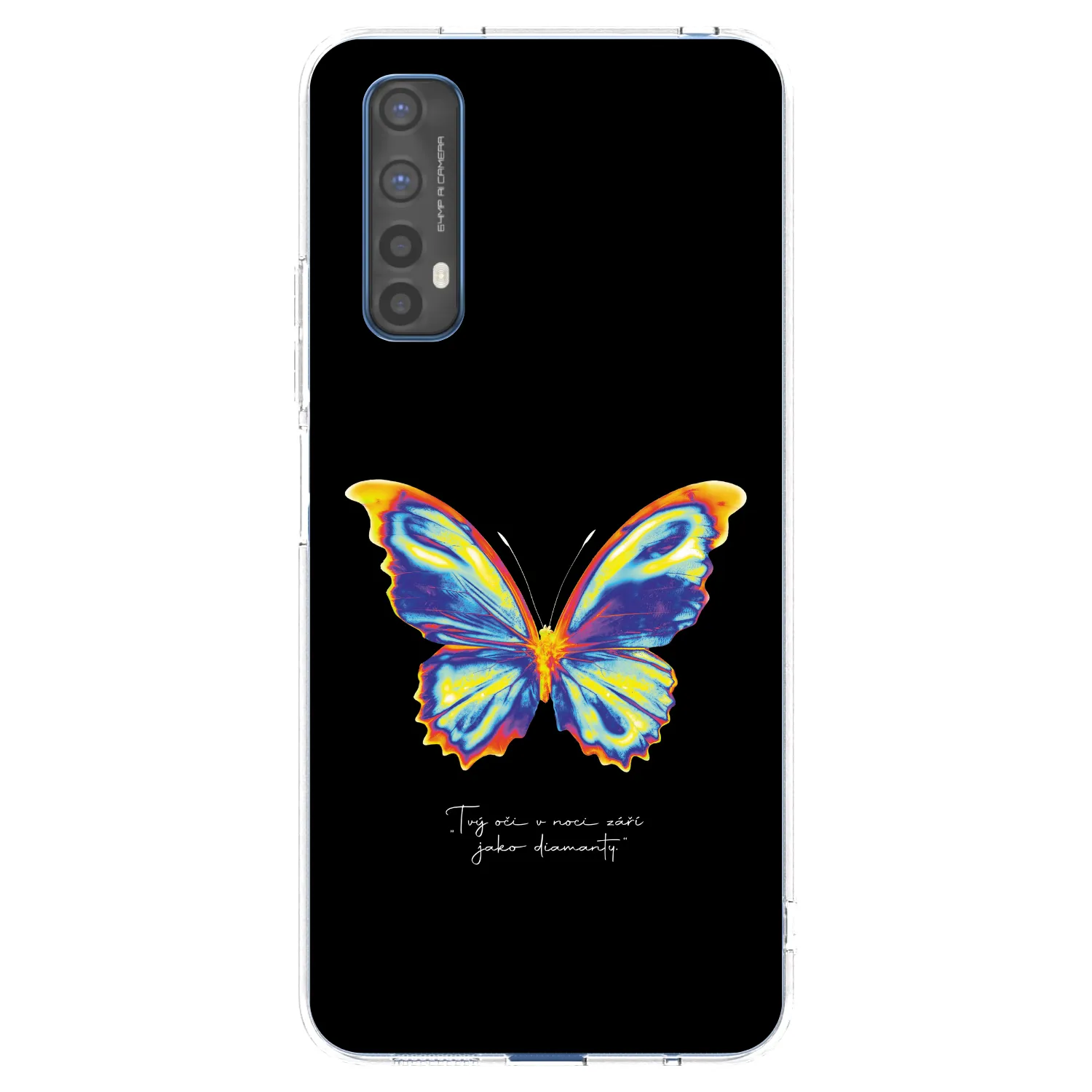 Picasee silikonski prozorni ovitek za Realme 7 - Diamanty Black