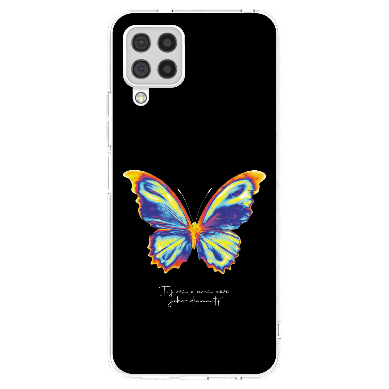 Picasee silikonski prozorni ovitek za Samsung Galaxy A22 A225F 4G - Diamanty Black