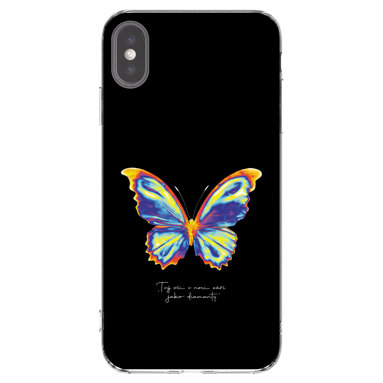 Picasee silikonski prozorni ovitek za Apple iPhone XS Max - Diamanty Black