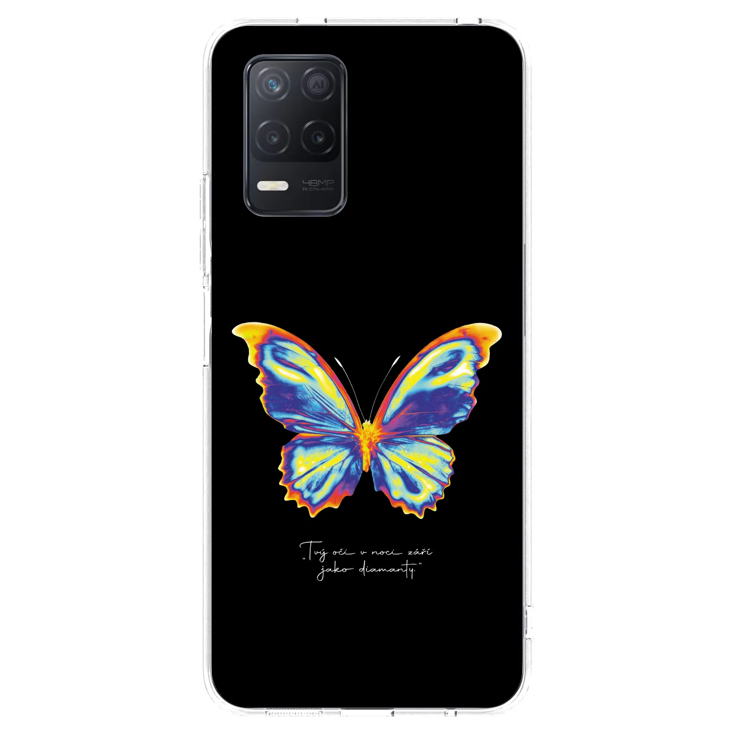 Picasee silikonski prozorni ovitek za Realme 8 5G - Diamanty Black