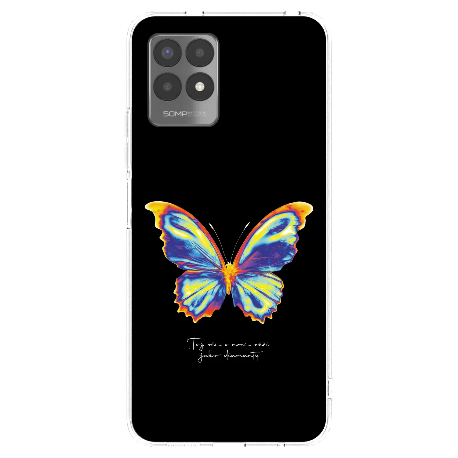 Picasee silikonski prozorni ovitek za Realme 8i - Diamanty Black