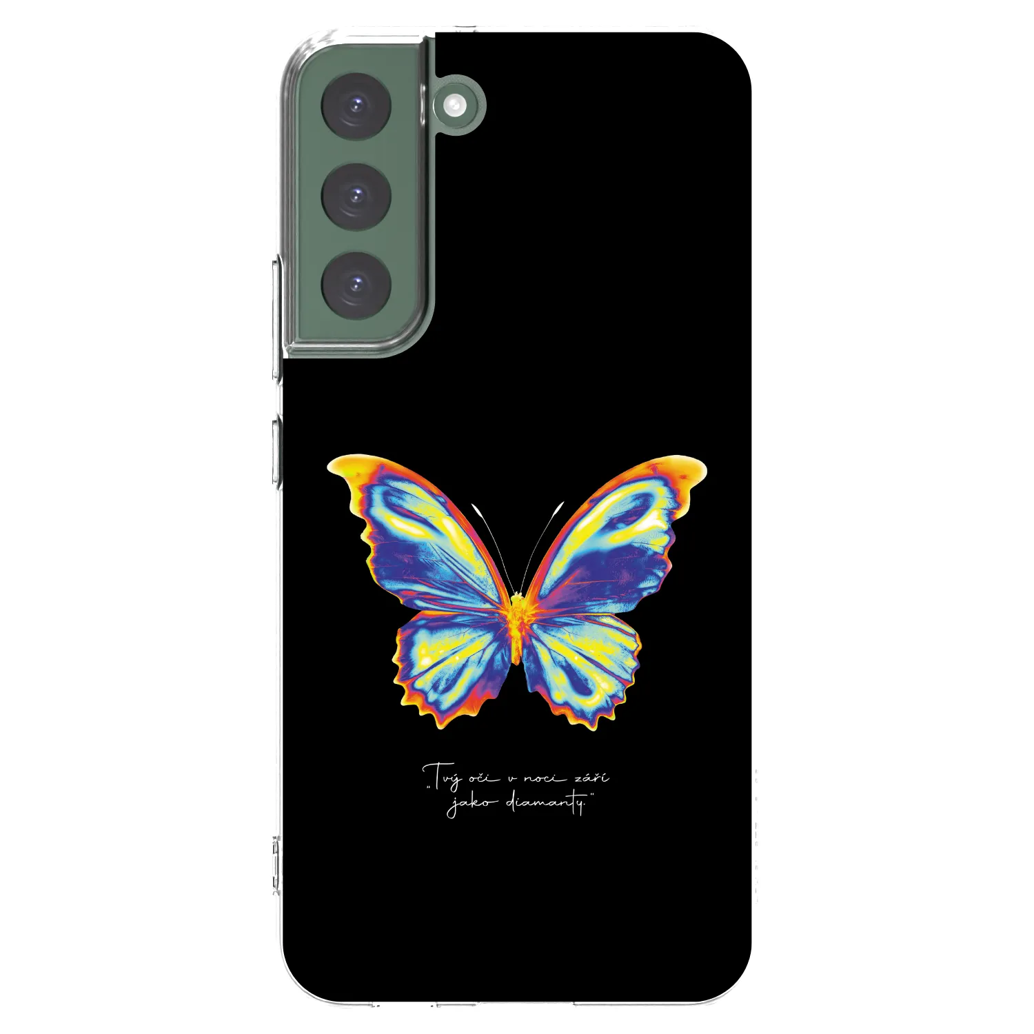 Picasee silikonski prozorni ovitek za Samsung Galaxy S22+ 5G - Diamanty Black