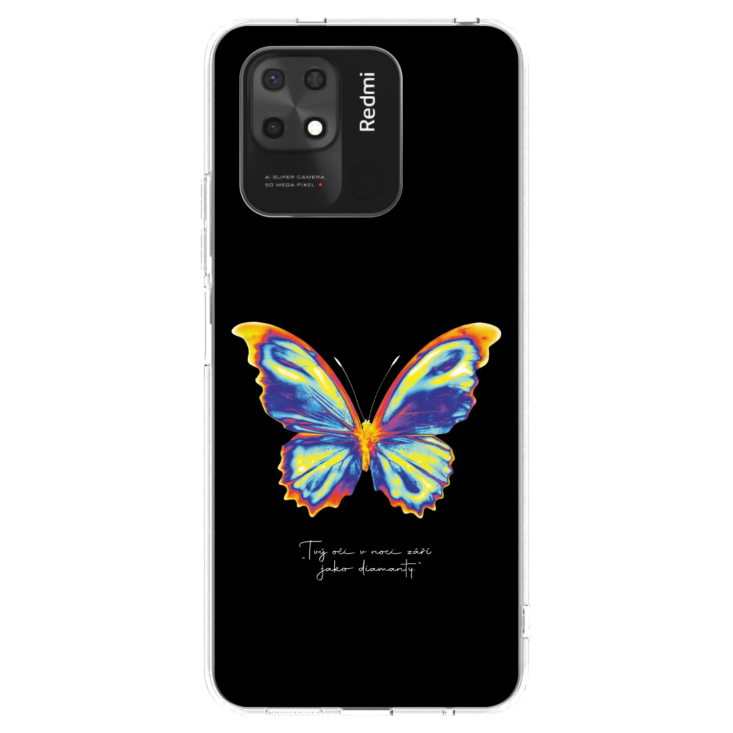 Picasee silikonski prozorni ovitek za Xiaomi Redmi 10C - Diamanty Black