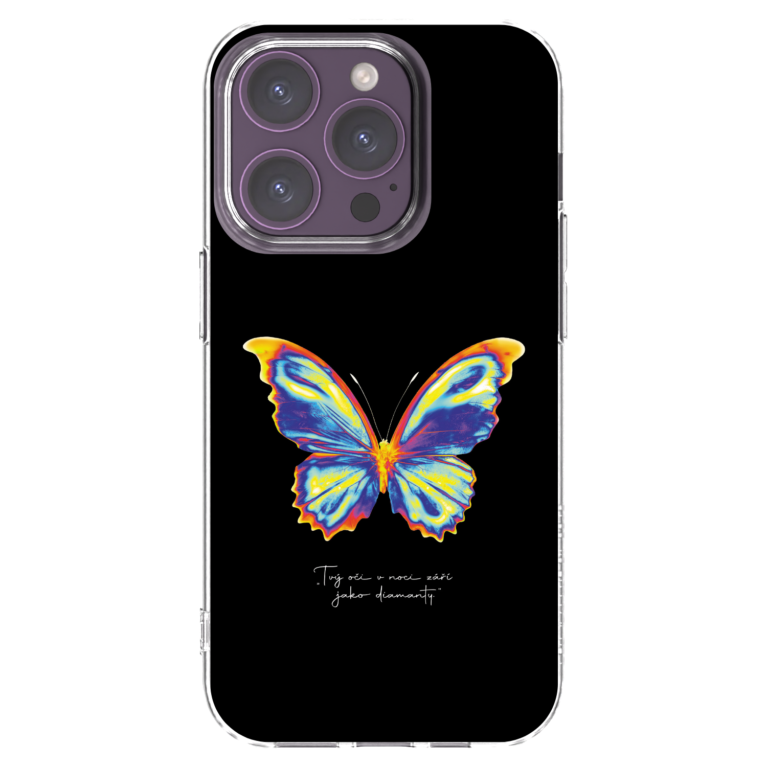 Picasee silikonski prozorni ovitek za Apple iPhone 14 Pro - Diamanty Black