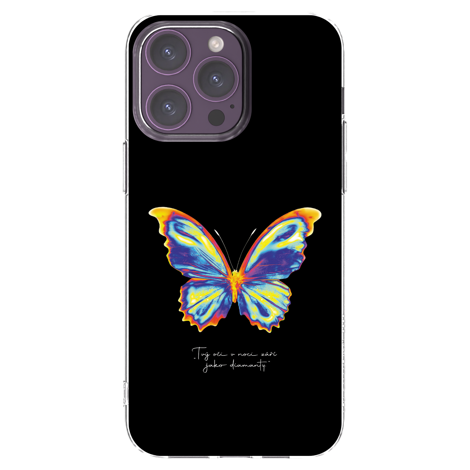 Picasee silikonski prozorni ovitek za Apple iPhone 14 Pro Max - Diamanty Black
