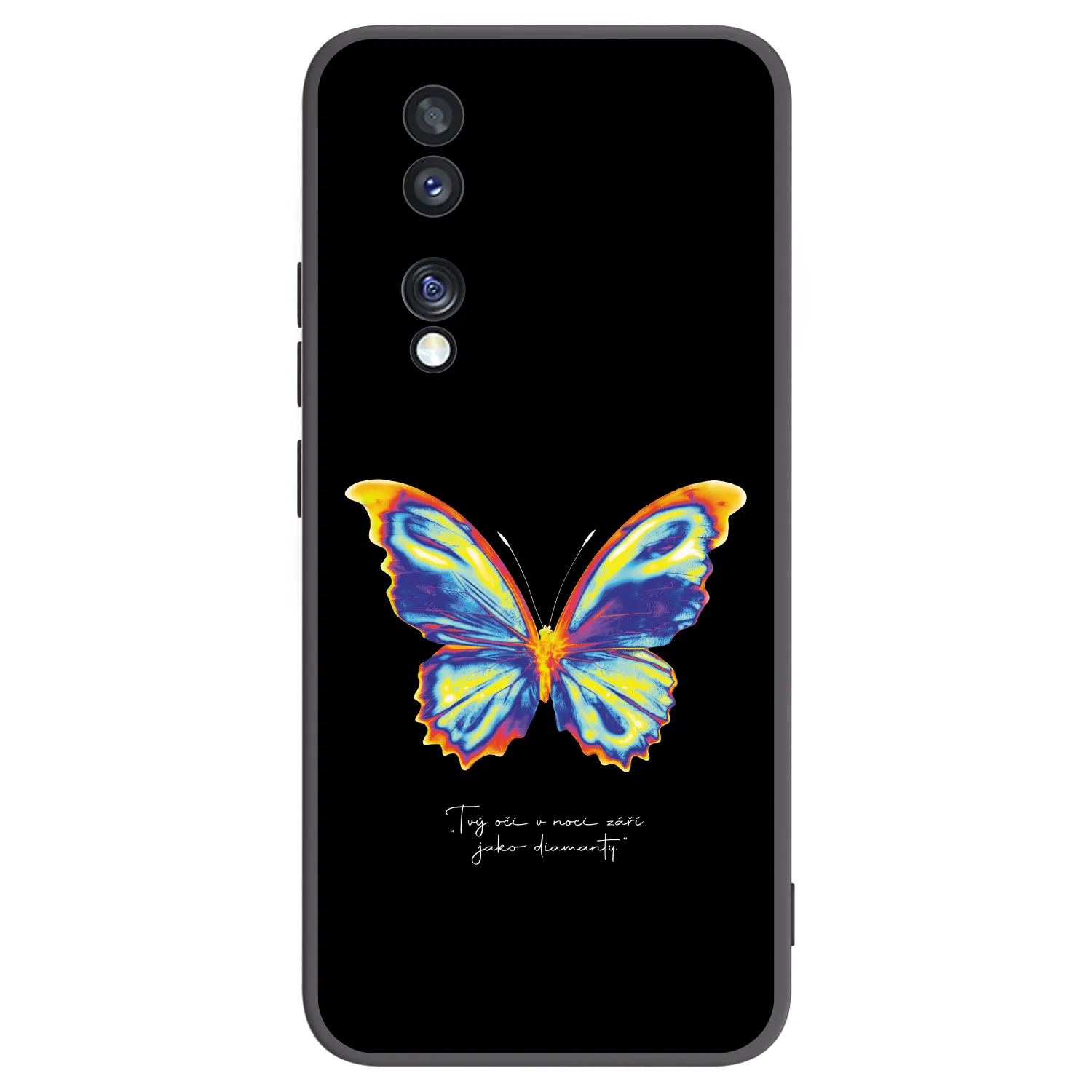 Picasee silikonski črni ovitek za Honor 70 - Diamanty Black