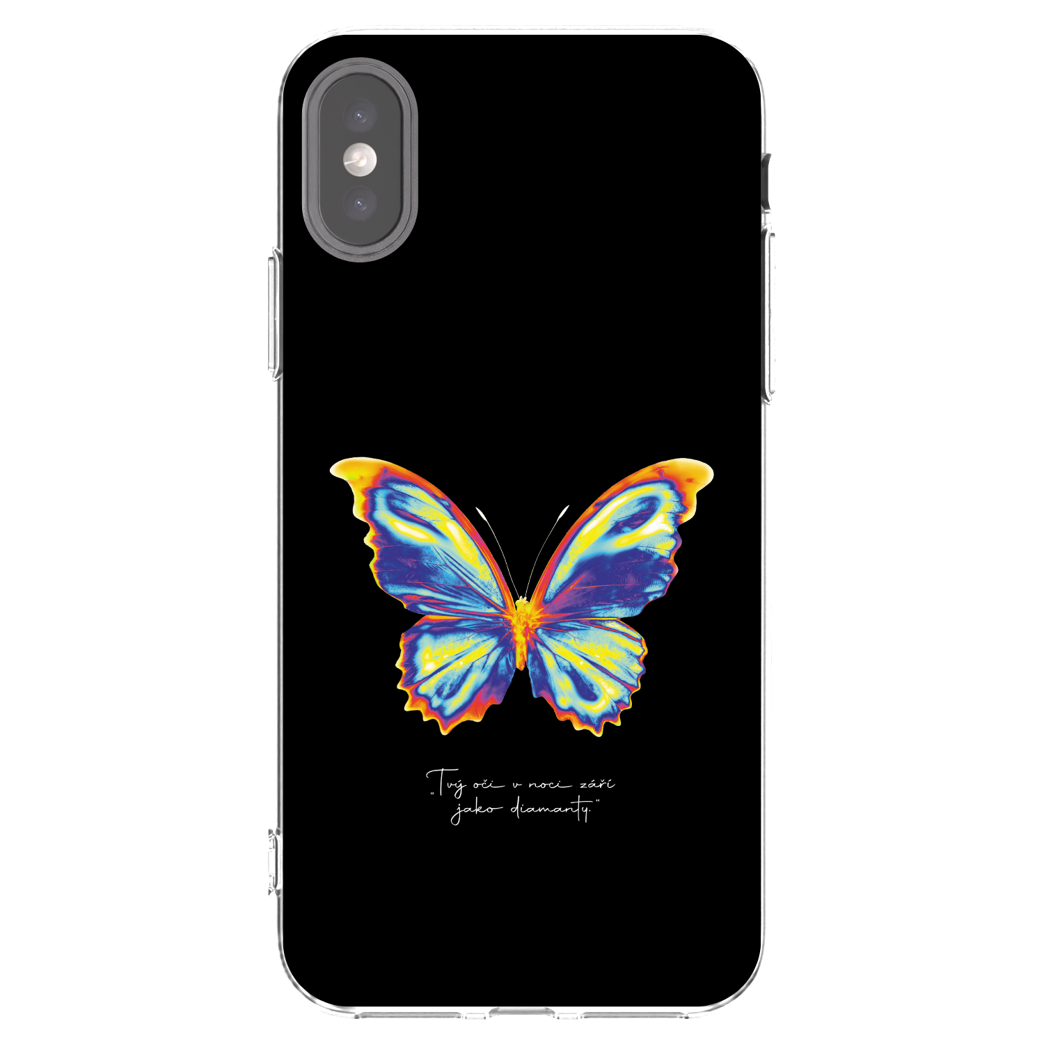 Picasee silikonski prozorni ovitek za Apple iPhone X/XS - Diamanty Black