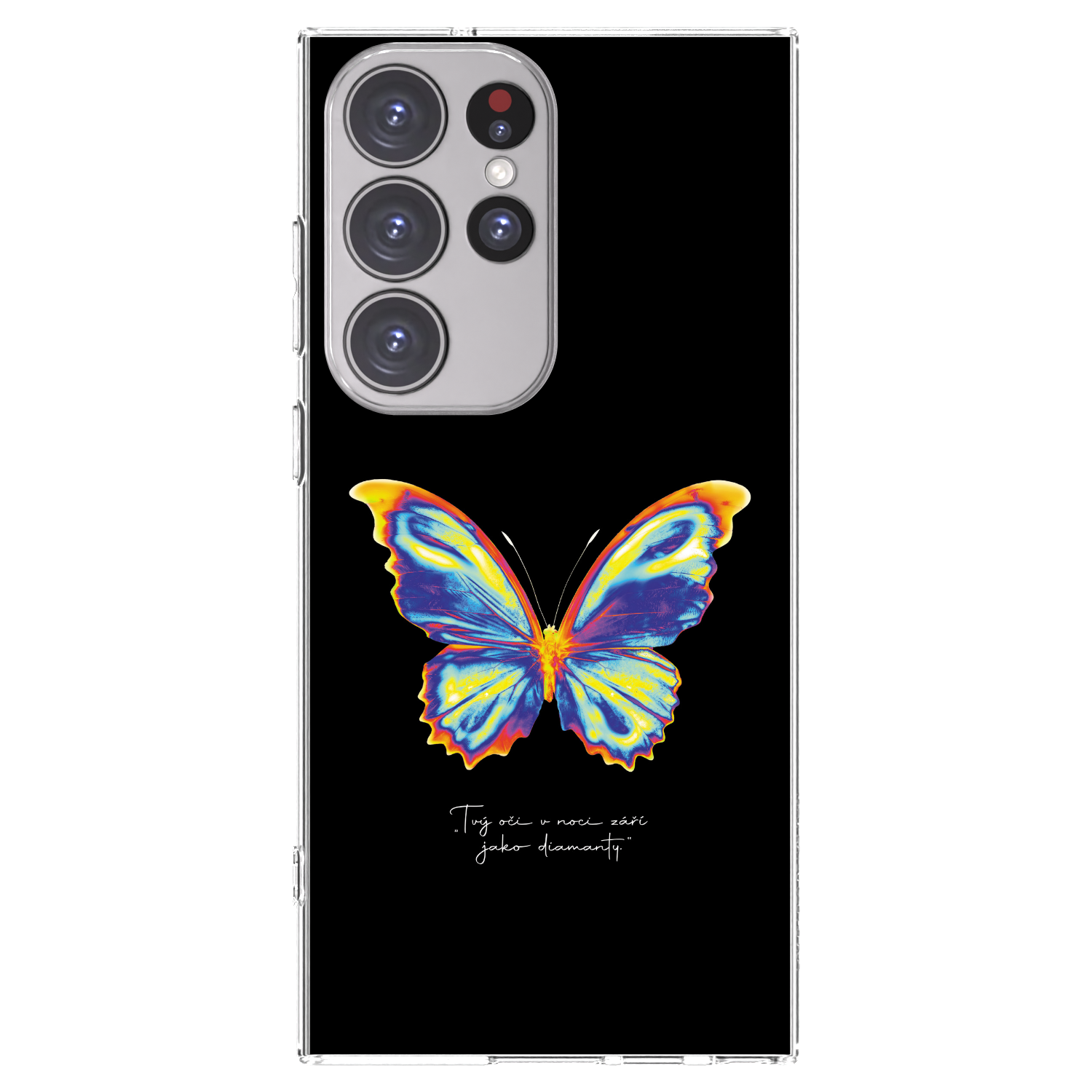 Picasee silikonski prozorni ovitek za Samsung Galaxy S23 Ultra 5G - Diamanty Black