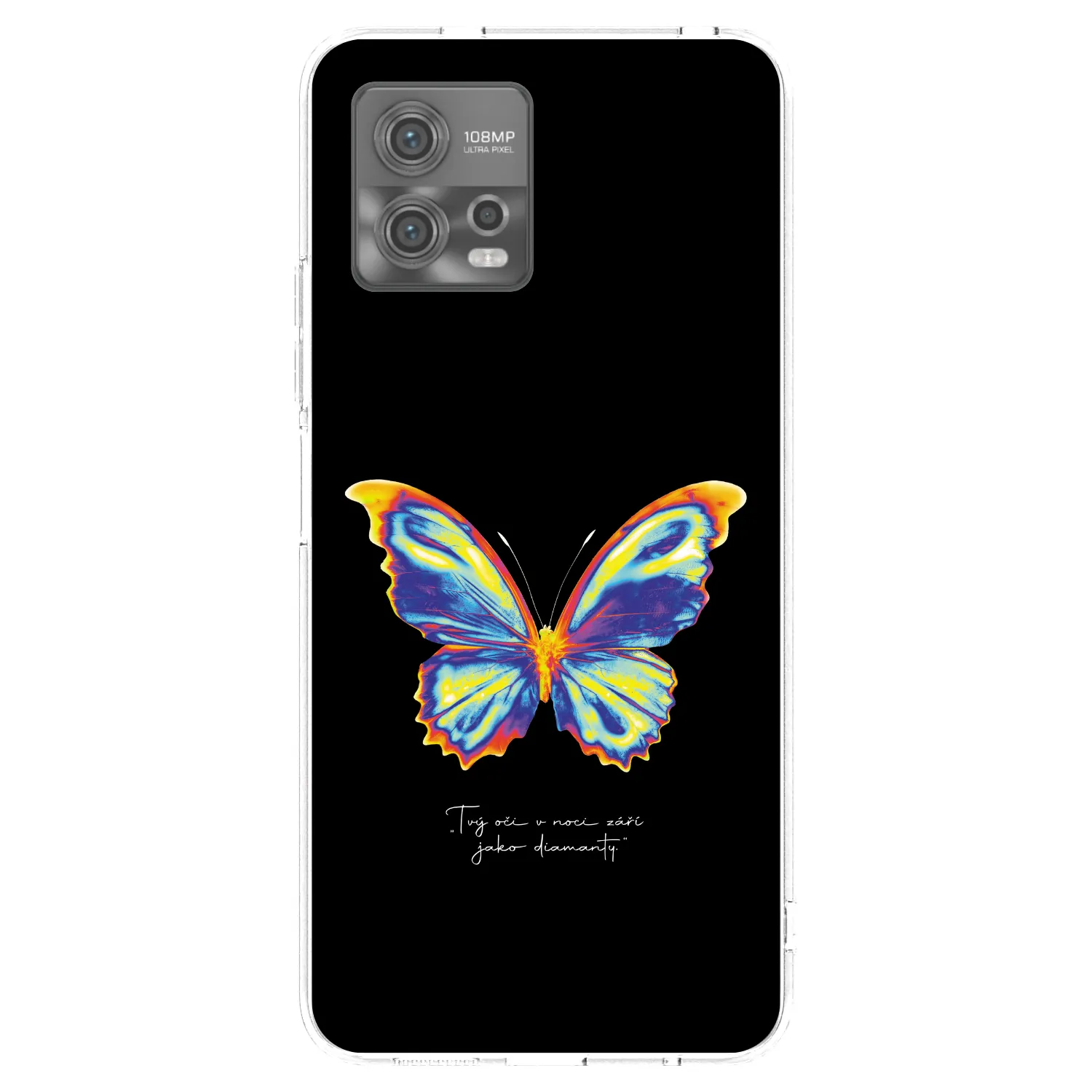 Picasee silikonski prozorni ovitek za Motorola Moto G72 - Diamanty Black