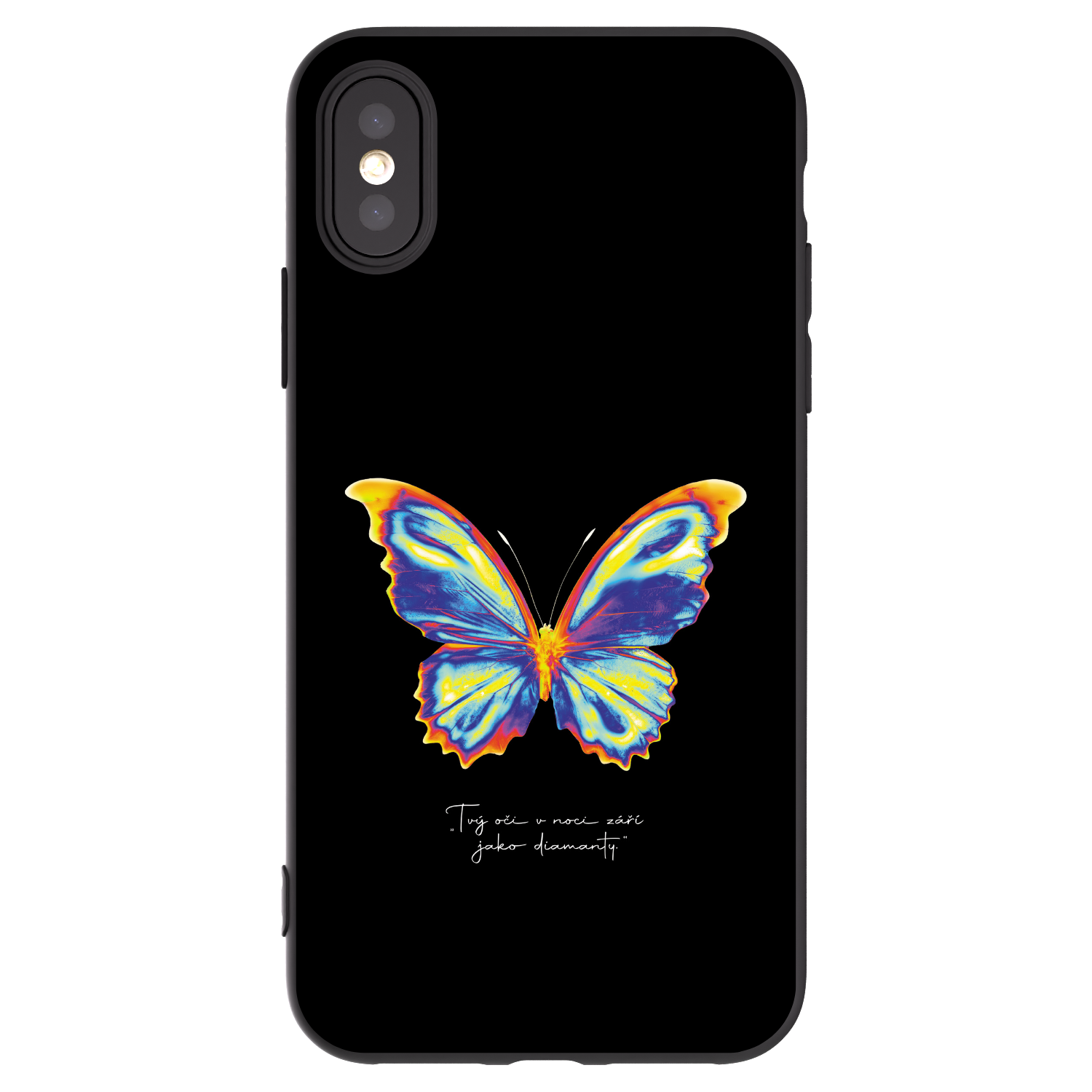 Picasee silikonski črni ovitek za Apple iPhone X/XS - Diamanty Black