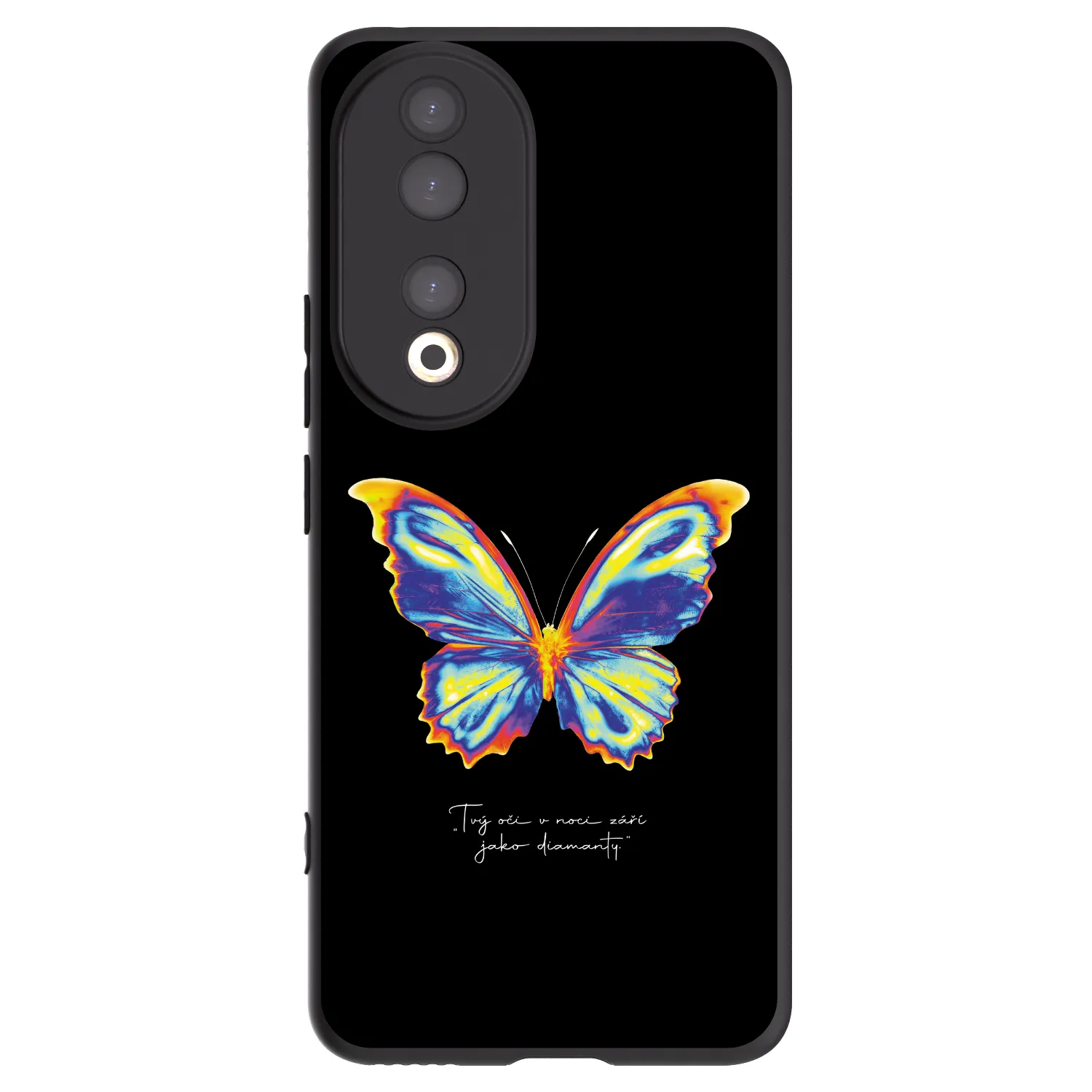 Picasee silikonski črni ovitek za Honor 90 5G - Diamanty Black