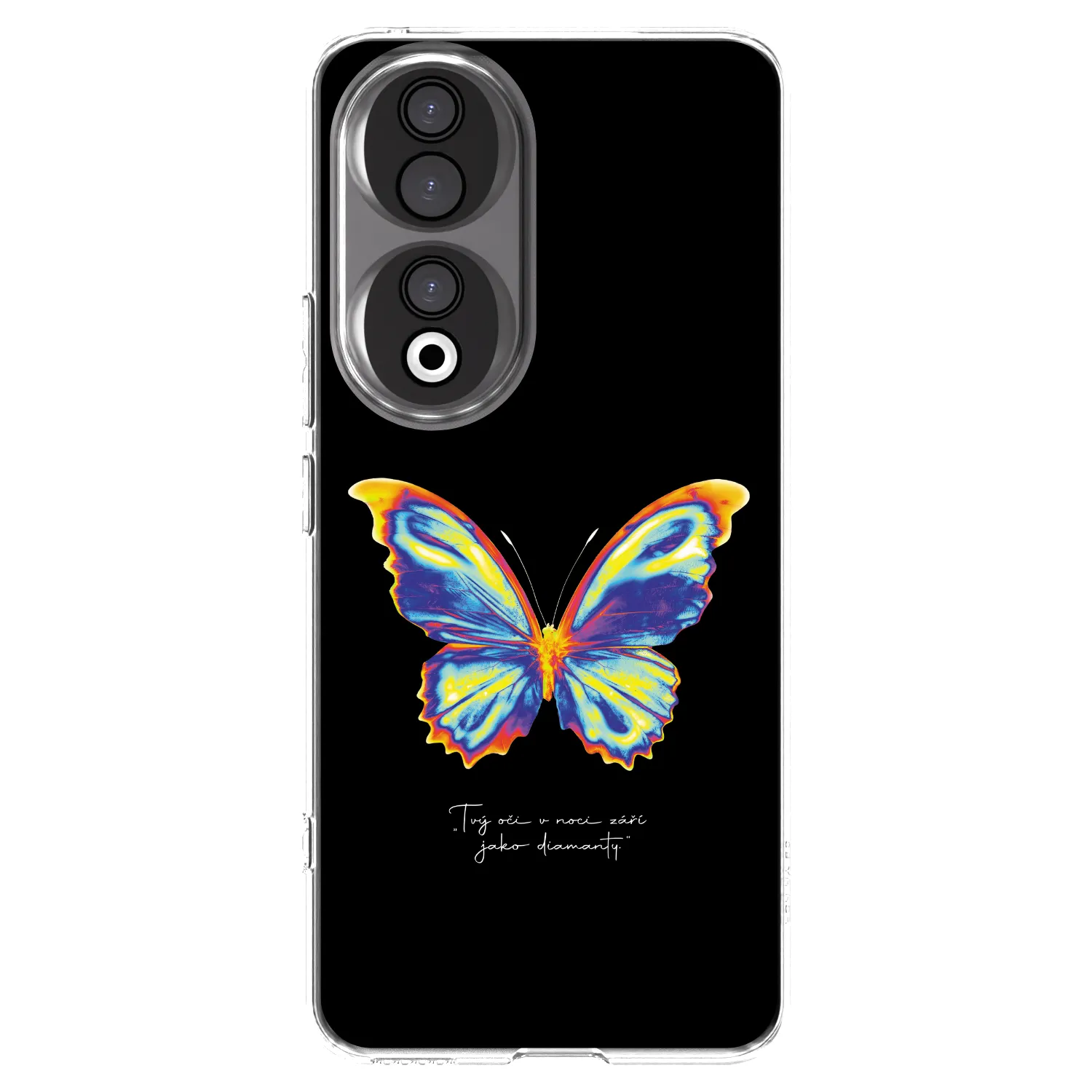 Picasee silikonski prozorni ovitek za Honor 90 5G - Diamanty Black