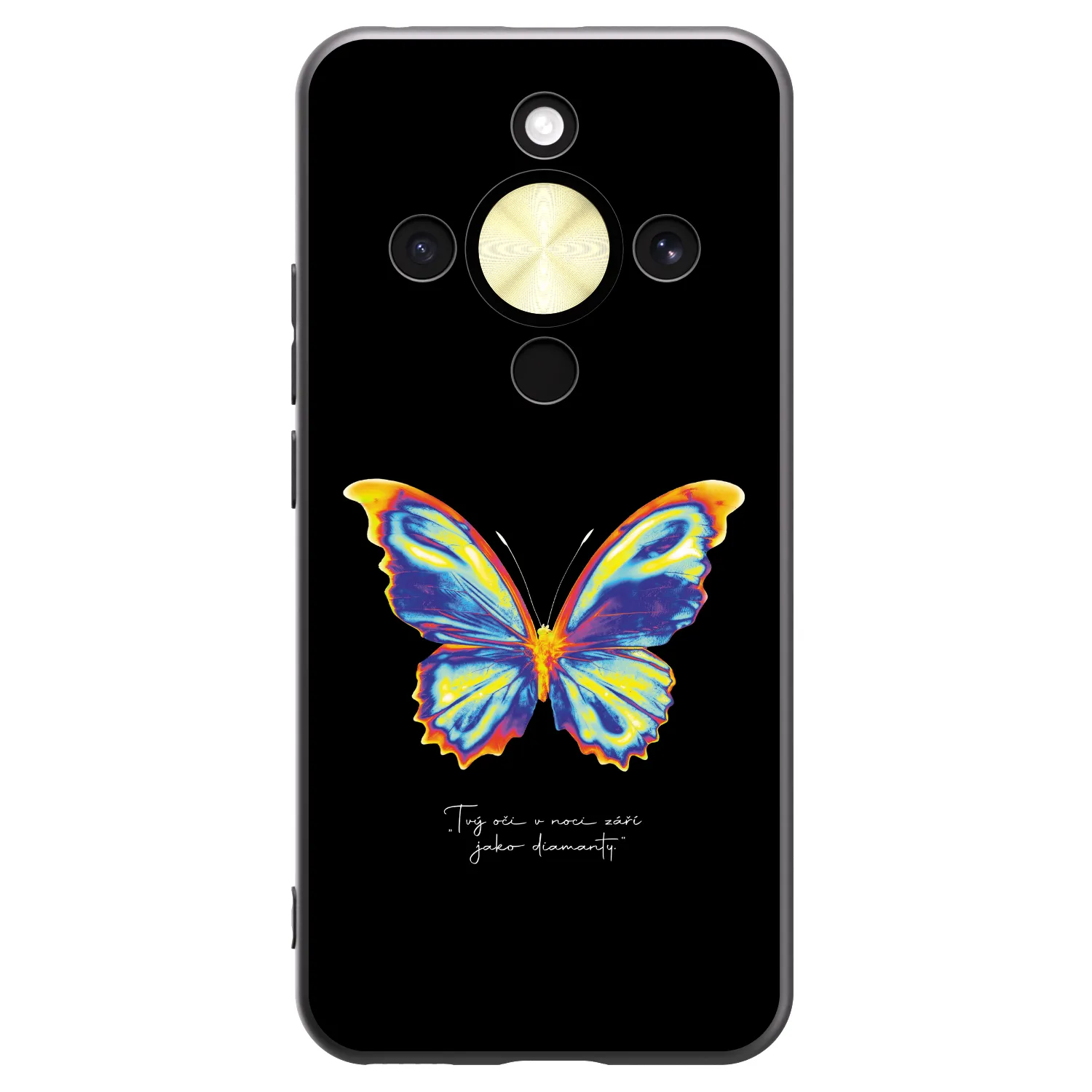 Picasee silikonski črni ovitek za Honor Magic8 Lite 5G - Diamanty Black