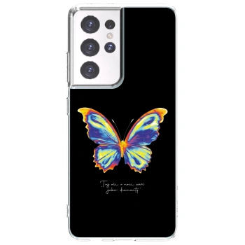 Picasee silikonski prozorni ovitek za Samsung Galaxy S21 Ultra 5G G998B - Diamanty Black