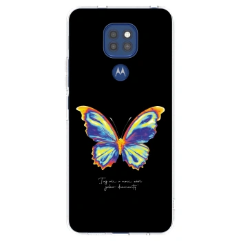 Picasee silikonski prozorni ovitek za Motorola Moto G9 Play - Diamanty Black