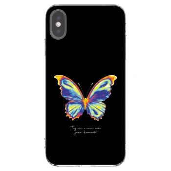 Picasee silikonski prozorni ovitek za Apple iPhone XS Max - Diamanty Black