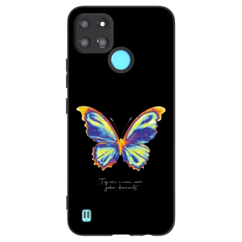 Picasee silikonski črni ovitek za Realme C21Y - Diamanty Black