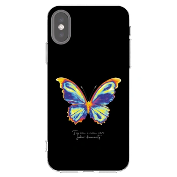 Picasee silikonski prozorni ovitek za Apple iPhone X/XS - Diamanty Black