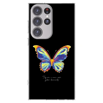 Picasee silikonski prozorni ovitek za Samsung Galaxy S23 Ultra 5G - Diamanty Black