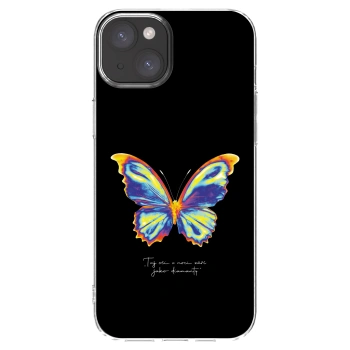 Picasee silikonski prozorni ovitek za Apple iPhone 15 Plus - Diamanty Black