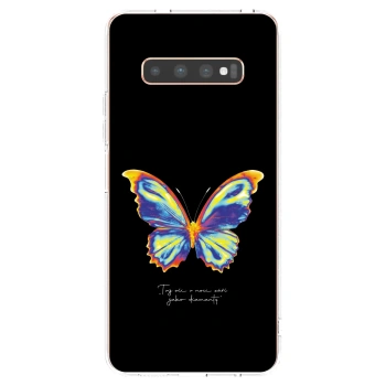 Picasee silikonski prozorni ovitek za Samsung Galaxy S10 Plus G975 - Diamanty Black