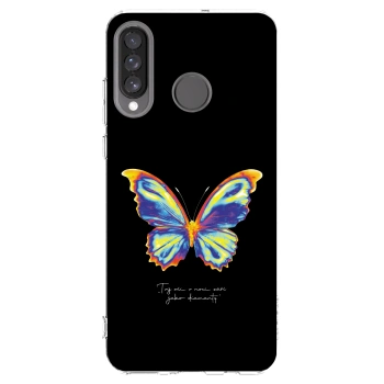 Picasee silikonski prozorni ovitek za Huawei P30 Lite - Diamanty Black