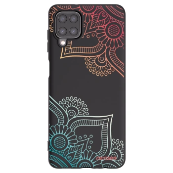 Picasee silikonski črni ovitek za Samsung Galaxy A12 A125F - Flowers pattern