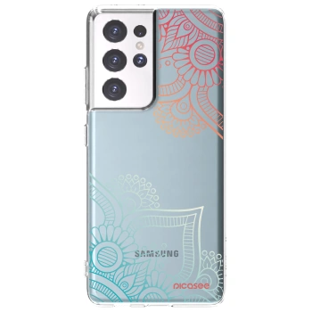 Picasee silikonski prozorni ovitek za Samsung Galaxy S21 Ultra 5G G998B - Flowers pattern