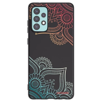 Picasee silikonski črni ovitek za Samsung Galaxy A72 A725F - Flowers pattern