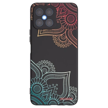 Picasee silikonski črni ovitek za Honor X8 4G - Flowers pattern