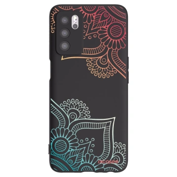 Picasee silikonski črni ovitek za OPPO A16 - Flowers pattern