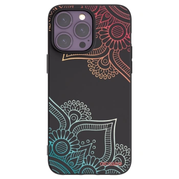 Picasee silikonski črni ovitek za Apple iPhone 14 Pro Max - Flowers pattern