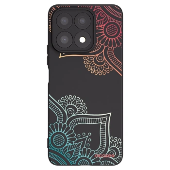 Picasee silikonski črni ovitek za Honor X8a - Flowers pattern
