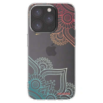 Picasee silikonski prozorni ovitek za Apple iPhone 15 Pro - Flowers pattern