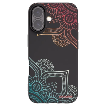 Picasee silikonski črni ovitek za Apple iPhone 16 - Flowers pattern