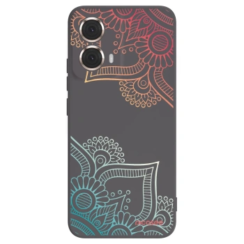Picasee silikonski črni ovitek za Motorola Moto G85 - Flowers pattern