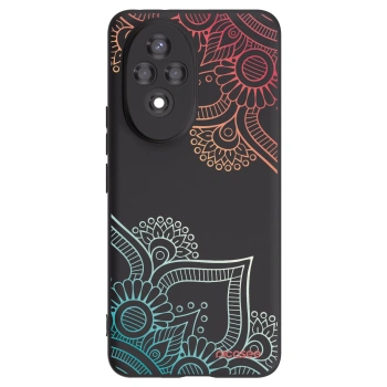 Picasee silikonski črni ovitek za Honor 200 Pro 5G - Flowers pattern