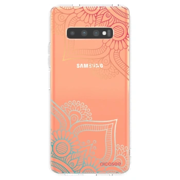Picasee silikonski prozorni ovitek za Samsung Galaxy S10 Plus G975 - Flowers pattern