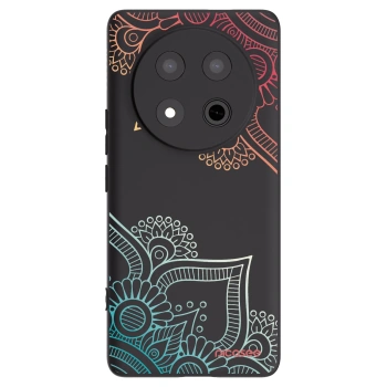 Picasee silikonski črni ovitek za Honor Magic7 Lite 5G - Flowers pattern