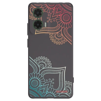 Picasee silikonski črni ovitek za Motorola Moto G35 5G - Flowers pattern
