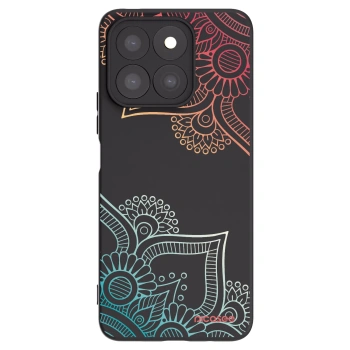 Picasee silikonski črni ovitek za Honor X8c - Flowers pattern