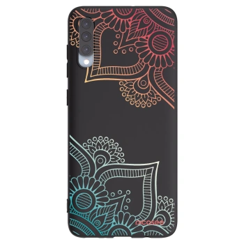 Picasee silikonski črni ovitek za Samsung Galaxy A70 A705F - Flowers pattern