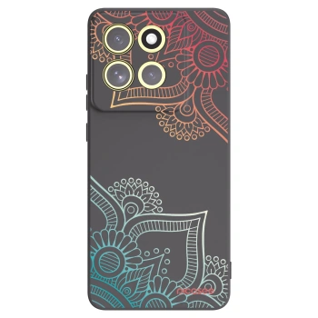 Picasee silikonski črni ovitek za Motorola Moto G86 5G - Flowers pattern
